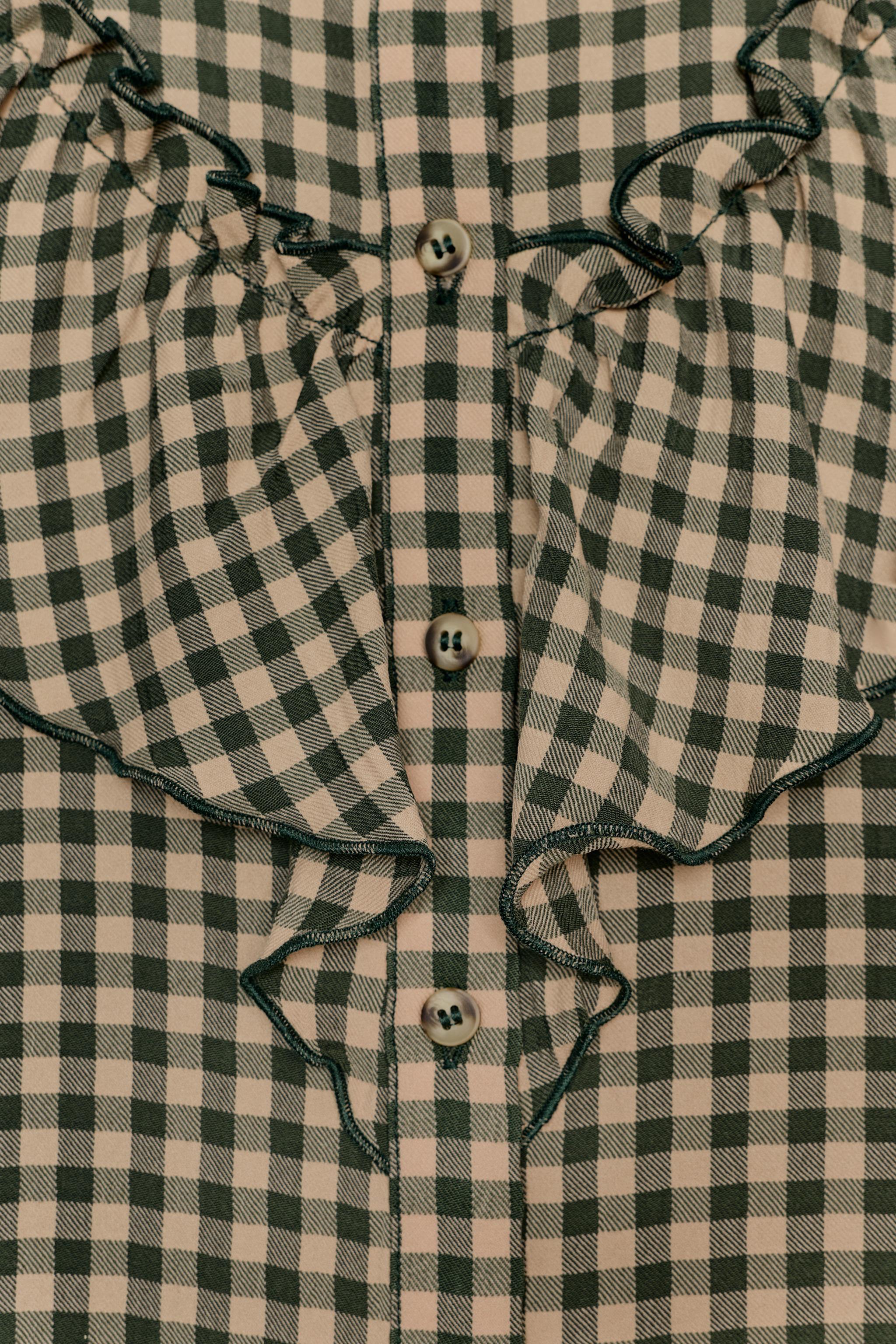 BLOUSE À VOLANTS ET CARREAUX VICHY